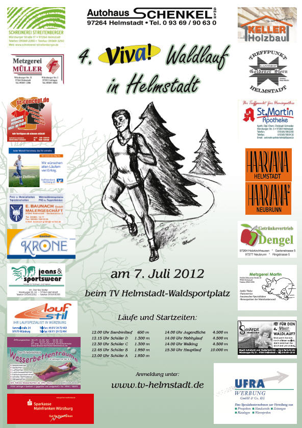 Plakat für den 4. Viva Waldlauf 2012 Plakat für den 4. Viva Waldlauf 2012
