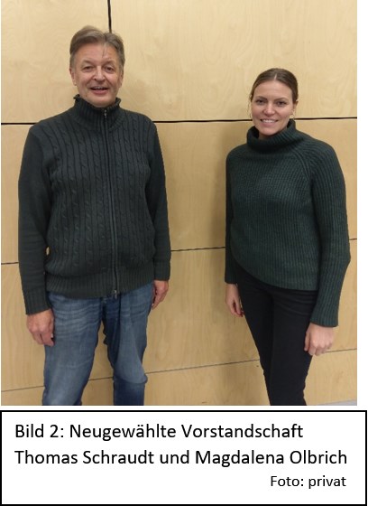 Bild 2: Neugewählte Vorstandschaft Thomas Schraudt und Magdalena Olbrich Bild 2: Neugewählte Vorstandschaft Thomas Schraudt und Magdalena Olbrich